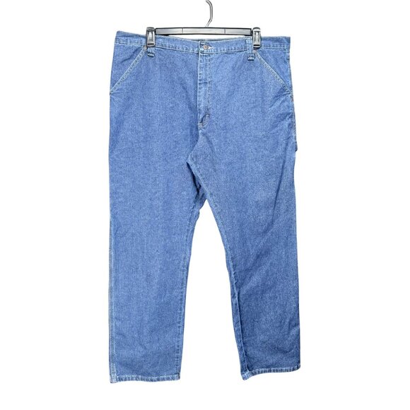 Wrangler Other - Wrangler Blue Denim Carpenter Jeans Mens Size 40x32 With Utility Pockets